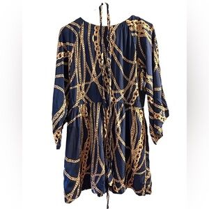 Anthropologie Sunner Silk Chain Print mini Dress